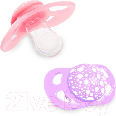 Набор пустышек Twistshake 78286 (2шт, пастельный розовый/фиолетовый)