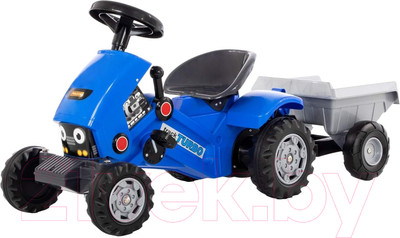 Каталка детская Полесье Turbo-2 Трактор с полуприцепом / 84651 (синий)