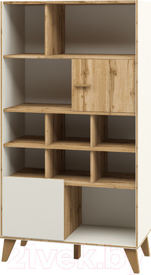 Стеллаж Мебель-Неман Сканди МН-036-11 (дуб вотан/белый)