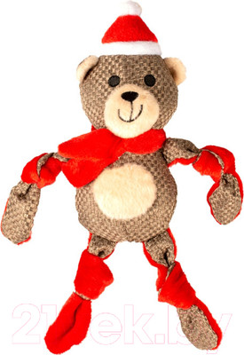Игрушка для собак Duvo Plus Новогодний Мишка / 11558/DV (коричневый)