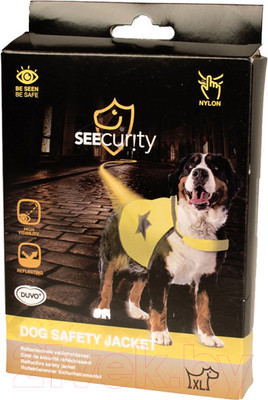 Жилетка для животных Duvo Plus 10471/DV (XL, желтый, светоотражающий))