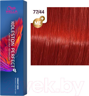 Крем-краска для волос Wella Professionals Koleston Perfect ME+ 77/44 вулканический красный