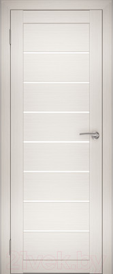 Дверь межкомнатная Юни Амати 01 60x200 (эшвайт/стекло белое)