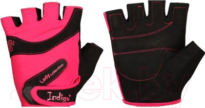 Перчатки для пауэрлифтинга Indigo Sport SB-16-1729 (XS, розовый/черный)