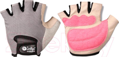 Перчатки для пауэрлифтинга Indigo Sport 97870 (L, серый/розовый)