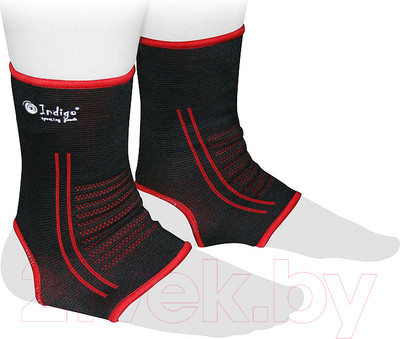 Суппорт голеностопа Indigo Sport 902 КС (L, черный/красный)