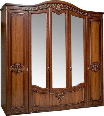 Шкаф ФорестДекоГрупп Луиза 5-х створчатый (орех)