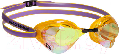Очки для плавания Mad Wave Turbo Racer II Rainbow (фиолетовый)