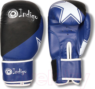 Боксерские перчатки Indigo Sport PS-505 (12oz, синий)