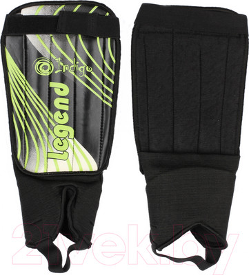 Щитки футбольные Indigo Sport 1511 (M/L, серо-лимонный)