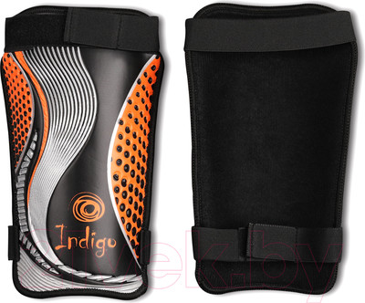 Щитки футбольные Indigo Sport 1253 (S, черный/оранжевый)