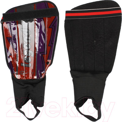 Щитки футбольные Indigo Sport 1512 (M-L, фиолетовый/оранжевый)