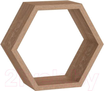 Полка-ячейка Domax FHS 300 Hexagonal Shelf DS / 67703 (300x260x115x18, сонома ОАК)