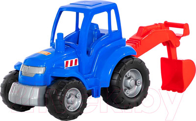Трактор игрушечный Полесье Чемпион с лопатой и ковшом / 84736