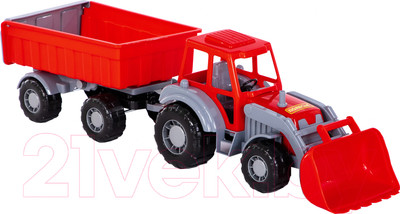 Трактор игрушечный Полесье Алтай №1 с прицепом и ковшом / 35349