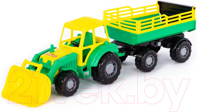 Трактор игрушечный Полесье Алтай №2 с прицепом и ковшом / 35363