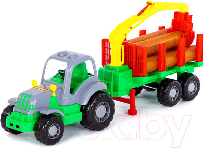 Лесовоз игрушечный Полесье Силач с прицепом / 45041