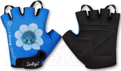 Велоперчатки Indigo Sport Ромашка / SB-01-8887 (3XS, голубой/белый)
