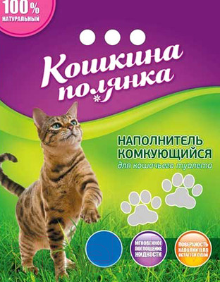 Наполнитель для туалета Кошкина Полянка Бентонитовый / 0201 (5л/3кг)