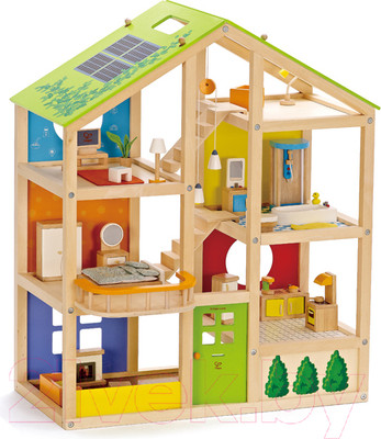Кукольный домик Hape Для мини-кукол с мебелью / E3401-HP