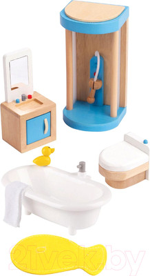 Комплект аксессуаров для кукольного домика Hape Ванная комната / E3451-HP