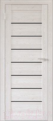 Дверь межкомнатная Юни Бона 01 60x200 (лиственица сибиу/стекло черное)