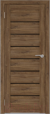 Дверь межкомнатная Юни Бона 01 80x200 (дуб стирлинг/стекло черное)