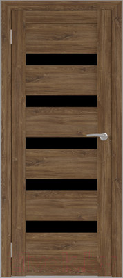 Дверь межкомнатная Юни Бона 03 90x200 (дуб стирлинг/стекло черное)