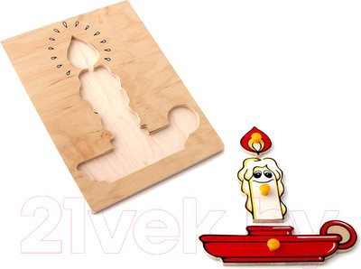 Развивающая игрушка ЛЭМ Рамка-вкладыш. Свечка / 1001