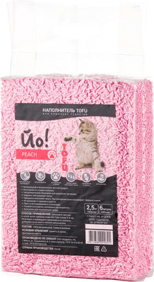 Наполнитель для туалета Йо Тофу Персик (6л/2.5кг)