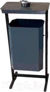 Урна уличная Титан Мета ТМБ-50 с пепельницей (серый)