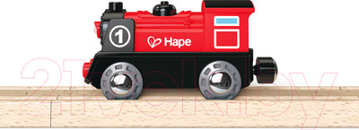 Локомотив игрушечный Hape Паровоз со светом на батарейках / E3703-HP