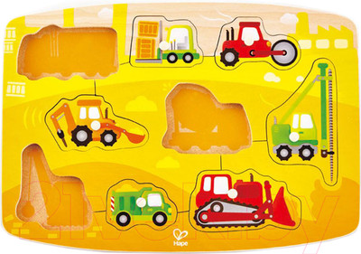 Развивающая игрушка Hape Вкладыши. Строительная техника / E1407-HP