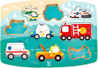 Развивающая игрушка Hape Вкладыши. Транспорт / E1406-HP