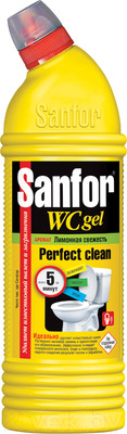 Чистящее средство для унитаза Sanfor WC гель. Лимонная свежесть (750мл)