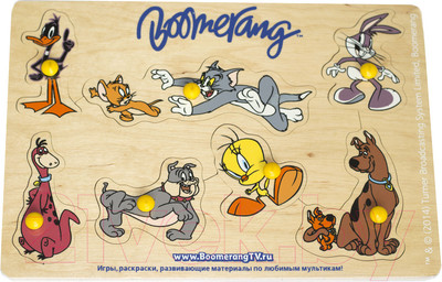 Развивающая игрушка ЛЭМ Рамка-вкладыш. Герои мультфильмов / 1429