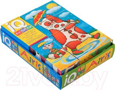 Развивающая игра Айрис-пресс Умные кубики. Фигурные 10 шт. Веселые котики