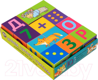 Развивающая игра Айрис-пресс Умные кубики в поддончике. Играем, читаем, считаем