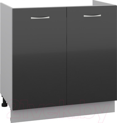 Шкаф под мойку Кортекс-мебель Корнелия Лира НШ80м (черный)