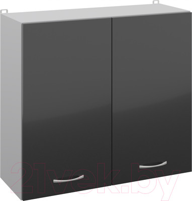 Шкаф навесной для кухни Кортекс-мебель Корнелия Лира ВШ80 (черный)