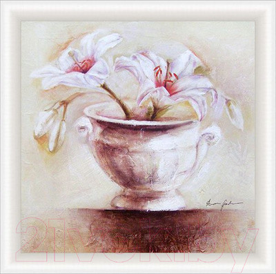 Картина Декарт Белые цветы 8Л0758 (в раме)