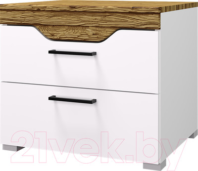 Прикроватная тумба Горизонт Мебель Милана (белый/сосна гранд)