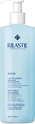 Молочко для тела Rilastil Aqua увлажняющее и смягчающее для всех типов кожи (400мл)