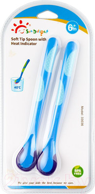 Набор столовых ложек для кормления Sun Delight 33036 меняющая цвет (голубой)