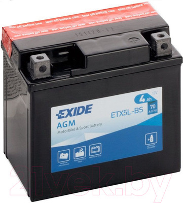 Мотоаккумулятор Exide ETX5L-BS (4 А/ч)