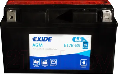 Мотоаккумулятор Exide ET7B-BS (6.5 А/ч)