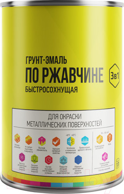 Грунт-эмаль Lida По ржавчине быстросохнущая (1кг, серый)