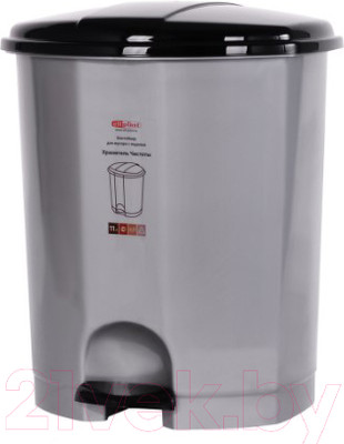 Мусорное ведро Эльфпласт EP031 с педалью (11л, серо-черный)