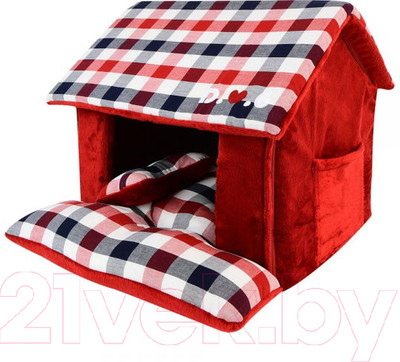 Домик для животных Puppia Beaufort House / PASA-AU1619-WN-FR (красный)