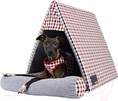 Домик для животных Puppia Neil House / PLSA-AU1618-WN-FR (серый/красный)